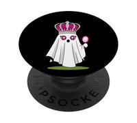 Cute Ghost Queen Pink Crown Mirror Star Eyed PopSockets Adhesive PopGrip