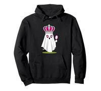 Cute Ghost Queen Pink Crown Mirror Star Eyed Pullover Hoodie
