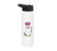 Cute Ghost Queen Pink Crown Mirror Star Eyed Stainless Steel Insulated Water Bottle