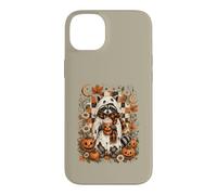 Cute Ghost Raccoon Pumpkin Latte Halloween Coffee Design Case for iPhone 14 Plus