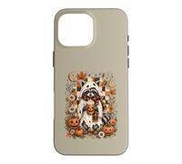 Cute Ghost Raccoon Pumpkin Latte Halloween Coffee Design Case for iPhone 16 Pro Max