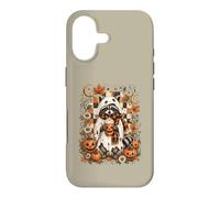 Cute Ghost Raccoon Pumpkin Latte Halloween Coffee Design Case for iPhone 17