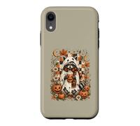 Cute Ghost Raccoon Pumpkin Latte Halloween Coffee Design Case for iPhone XR