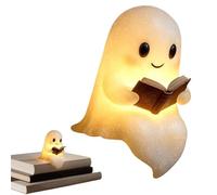 Cute Ghost Reading Book Lamp,2025 Halloween Ghost Night Light,Ghost Reading Night Lights,3D LED Night Light,Ghosts Statue Night Lights,Halloween Decor for Readers and Book Lover