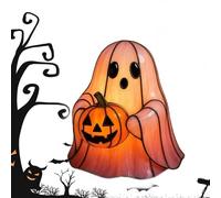 Cute Ghost Reading Book Lamp - Halloween Night Light with Warm 3D LED Glow, Battery Powered Decor for Bedroom, Study Room, Shelf - Gift for Readers & Book Lovers (6 Inch) (#A)