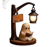 Cute Ghost Reading Lantern, 3D Resin Halloween Ghost Night Light with Warm Glow, Ghost Reading Book Lamp, Festive Decor Cozy Lighting for Readers & Book Lover (1PC)