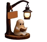 Cute Ghost Reading Lantern, Ghost Reading Book Lamp, Halloween Cute 3D LED Night Light, Glowing Indoor Decorations for Home Office, Light up Mini Ghosts Figurine, for Desks, Mantels
