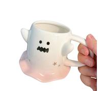 Cute Ghost Shaped Ceramic Coffee Cup Non-skid Bottom Mug Creative Chopsticks Rest Perfect Couple Gift Non-slip Bottom Mug For Halloween