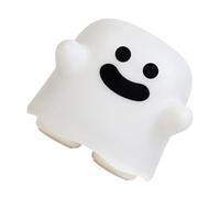 Cute Ghost Stepless Dimming USB Rechargeable Kids Night Light for Nursery Bedroom - Plastic Mini Lamp for Dorm (Smile)