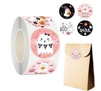 Cute Ghost Stickers - 500 Pieces Adhesive Halloween Labels, Fun Scrapbook Sticker, Decorative Stickers for Kids, Walls, Mirrors, Books, Water Bottles, and Crafts Use