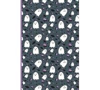 Cute Ghost Themed Notebook: Kawaii Spooky Journal with Cartoon Ghosts, Bats & Coffins; 6x9” Lined Paperback; Fun Halloween Gift for Kids, Teens, Girls, and Ghost Lovers