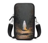 Cute Ghost Walking The Dark Forest Crossbody Mobile Phone Bag Smartphone Bag With Adjustable Strap