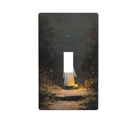 Cute Ghost Walking The Dark Forest Light Switch Cover Decorative Single Toggle 1 Gang Wall Plate for Kitchen Farmhouse Bedroom Bathroom Art Decor