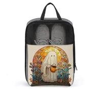 Cute Ghost Watering Flowers Shoe Bag for Travel Daily Use Anti-dust Storage Carrier Golf Shoe Pouch