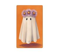 Cute Ghost Wearing Big Lavender Daisy Crown Single Toggle Blank Wall Plate Light Switch Cover Decorative 1 Gang for Kitchen Room Bathroom Size 11.4x7cm