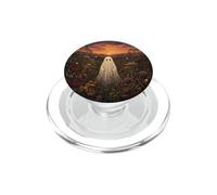 Cute Ghost Wildflower Field Night Sky Fireflies Halloween PopSockets PopGrip for MagSafe
