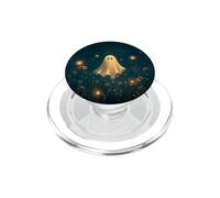Cute Ghost Wildflower Floral Teal Halloween Firefly Fall Art PopSockets PopGrip for MagSafe