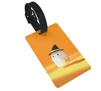 Cute Ghost Witch Hat Holding Halloween Bucket Luggage Tags Name Id Label Suitcase Tags, Ideal for Travel Cruise Backpacks Bag