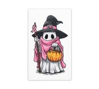 Cute Ghost Witch Holding A Stick Single Toggle Blank Wall Plate Light Switch Cover Decorative 1 Gang for Kitchen Room Bathroom Size 11.4x7cm