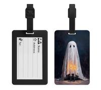 Cute Ghost with Candles Fantasy Art Luggage Tag Travel Bag Suitcase Baggage Name Tags