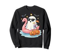 Cute Ghost With Flamingo Float Funny Halloween Spooky Summer Sweatshirt