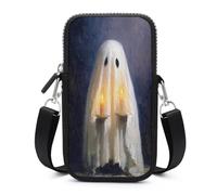 Cute Ghost with Two Candles Fantasy Art Crossbody Mobile Phone Bag Smartphone Bag With Adjustable Strap