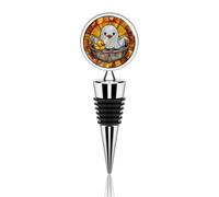 Cute Ghost with Yellow Rubber Duck Wine Bottle Stopper, Reusable Beverage Bottle Stopper, Zinc Alloy Red Wine Beer Saver Sealer Stopper for Party Wedding Bar