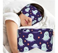 Cute GhostPrints Comfortable Sleep mask | Skin-friendly and breathable adjustable eye mask for naps and travel.