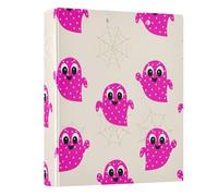 Cute Ghosts 3-Ring Binder 1.5 Inch, PVC Material Document Organizer with D-Ring and Clear View Pocket for Office Supplies-1 Pack