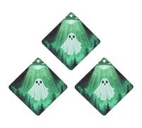 Cute Ghosts Aliens 3 Pcs Automotive Air Fresheners Mirror Aromatherapy Tablets Ornament Car Fragrance Scented Cards Rhombus