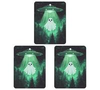 Cute Ghosts Aliens 3 Pcs Automotive Air Fresheners Mirror Aromatherapy Tablets Ornament Car Fragrance Scented Cards Square