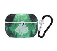 Cute Ghosts Aliens Compatible with Airpod Pro Case PC Scratch-Resistant Drop-Proof Protective Cover with Keychain White-style
