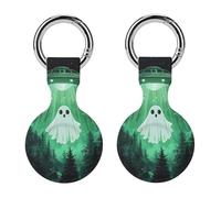 Cute Ghosts Aliens Cute GPS Navigation Cases Compatible with AirTag Silicone Item Finders Protective Cover with Keychain