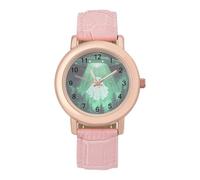 Cute Ghosts Aliens Fashion Women's Wrist Watches Analogue 3 Hand Leather Strap Quartz Watch