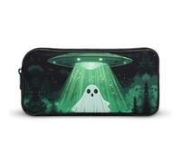 Cute Ghosts Aliens Large Capacity Pencil Cases with Zippered Portable Pen Pouch Makeup Bag Office Supplies
