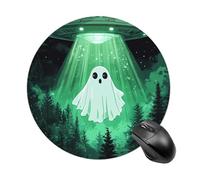Cute Ghosts Aliens Mouse Pad Round Non Slip Mouse Mat Portable Design for Desktop Laptop