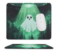 Cute Ghosts Aliens Mouse Pad with Stitched Edges Non Slip Mouse Mat Portable Design for Desktop Laptop