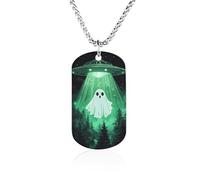 Cute Ghosts Aliens Novelty Pendants Necklaces Custom Titanium Steel Memorial Necklace Jewelry Gift