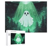 Cute Ghosts Aliens Wooden Jigsaw Puzzles for Adults Intelligent Games Home Decor Artwork for Home Office 500 PCS