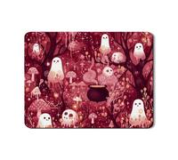 Cute Ghosts Dish Drying Mats For Kitchen Counter, Peach Forest Absorbent Rubber Dish Drainer Rack Mat, Halloween PU Leather Drying Pad Protector 18x24 Inch