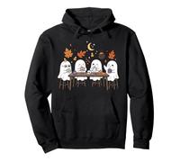 Cute Ghosts Drinking Coffee Halloween Spooky Haunted Season Pullover Hoodie