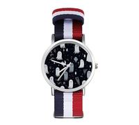 Cute Ghosts Halloween Sport Watch for Men Women Nylon Strap Wrist Watch Analog Quartz Watch