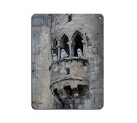 Cute Ghosts in A Haunted Castle Tin Sign Vintage Metal Pub Club Cafe Bar Home Wall Art Decoration Poster Retro 12x16inch(30x40cm)