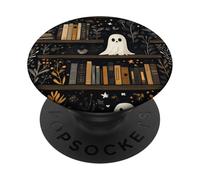 Cute Ghosts in a Magical Library - Halloween Art PopSockets Swappable PopGrip