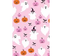 Cute Ghosts & Pumpkins Journal | Pastel Pink Halloween Notebook for Girls, Teens & Women | Kawaii Fall Aesthetic Journal for October Writing, Doodles & Notes | 150 Lined Pages, Glossy Cover