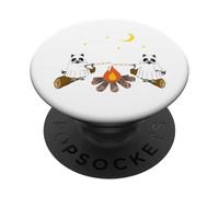 Cute Ghosts Raccoon Camping PopSockets Adhesive PopGrip