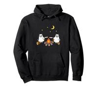 Cute Ghosts Raccoon Camping Pullover Hoodie