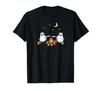 Cute Ghosts Raccoon Camping T-Shirt