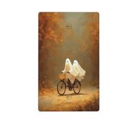 Cute Ghosts Riding Bicycle Autumn Forest Path Single Toggle Blank Wall Plate Light Switch Cover Decorative 1 Gang for Kitchen Room Bathroom Size 11.4x7cm