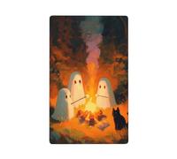 Cute Ghosts Roasting Over A Campfire Single Toggle Blank Wall Plate Light Switch Cover Decorative 1 Gang for Kitchen Room Bathroom Size 11.4x7cm